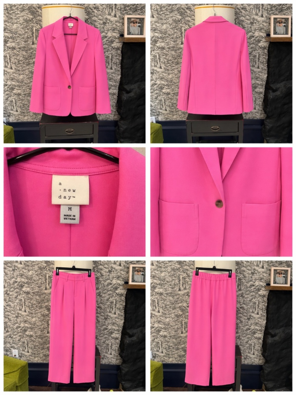 💖 Bright Pink Blazer + Trouser Set | A New Day | Size M / 6 - Picture 3 of 3